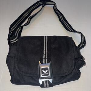 Chevy Corvette Buckle-Down Seatbelt Purse Handbag Crossbody Bag Black Nylon